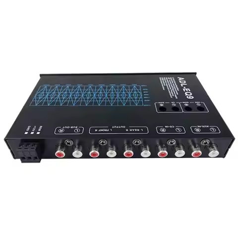 Auto Square 9 Band Graphic Equalizer Digital Car Audio ADL-EQ9 Car Amplifier Equalizer+Adjustable Fi