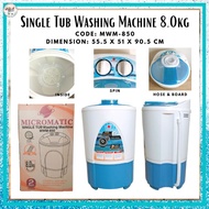 MWM850 8.0kg Washing Machine Single Tub