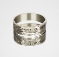 捷克斯洛伐克硬幣戒指 2 皇冠 1972 年男士硬幣戒指 女士硬幣戒指