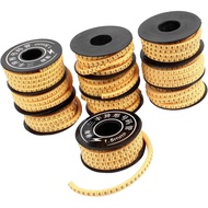 10 Pcs Yellow Flexible PVC Number 0-9 Print 1.5mm2 Wire Cable Markers Tag Auto Replacement Parts