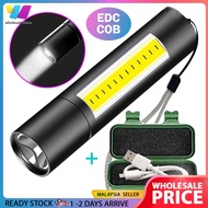 Mini COB XPE LED Flashlight 3 Modes Torchlight Bright EDC Lamp for Camping Hiking Outdoor Emergency 