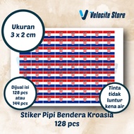 Kroasia Croatia Flag World Cup Cheek Stickers 3x2 cm contains 128 pcs
