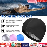 【SG Seller】Adults Swimming Caps Goggles High Elastic Waterproof PU Protect Ears Sports Swim Cap泳帽