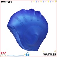 WTTLE Swimming Pool Cap, White Color Silicone Material Swim Silicone Hat, Swim Training Stretchy Des