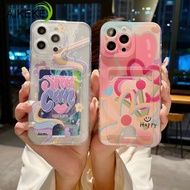 For OPPO A78 5G A58 5G F11 F9 Pro A77 5G A57 5G A95 A94 5G A56 A55 5G A12E A3S A1K Reno 6 Lite 5Z Phone Case Korean Style Girls Transparent With Wallet Holder Card Soft Back Cover
