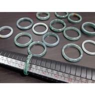 ♡KLF888♡ Natural Burmese Ice Blue Water Jadeite Jade Thin Bangle Rings