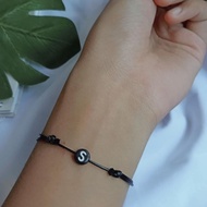 / LETTER INITIAL BRACELET ROUND COUPLE INITIAL BRACELET (AZ)