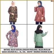 Terbaru Blouse Batik Wanita, Blouse Katun Lengan Panjang, Blouse