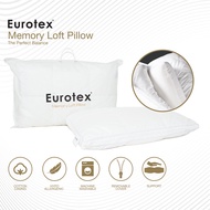 Eurotex, Memory Loft Pillow, Microfibre Quilted in Cotton Casing, Memory Foam Core, Anti-Microbial,