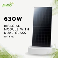 แผงโซลาร์เซลล์ Jinko Solar 630W N-Type Bifacial Dual Glass แผงสองหน้า ประสิทธิภาพสูง สำหรับบ้านและโร