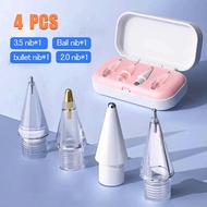 Replacement 4x Tips for Apple Pencil 1/2/3/Pro (US B-C) with Thin Soft Nibs Pengganti 4x Tips untuk 