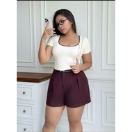 Square neck shirt with short sleeves and big size neckline 40-120kg(m8)