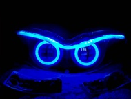 Reflektor mika lampu depan Yamaha Jupiter z lama 2004 motif custom daymaker plus alis DRL AES diam