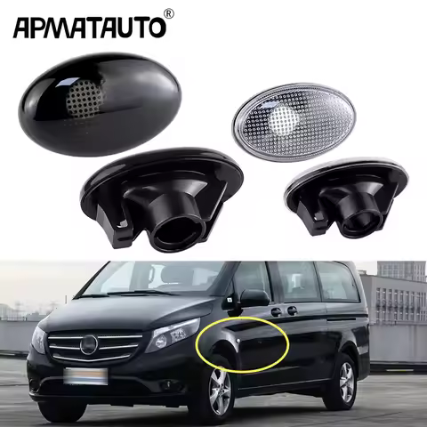 2Pcs Side Marker Light Turn Signal Housing Cover Shell For Mercedes Benz Smart W450 W452 A-Class W16