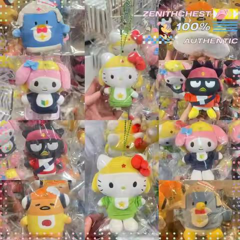 Sanrio X Keroro Gunso 2nd Series Plush Keychain Finger Puppet Bag Pendant Tamama Kululu Hello Kitty 