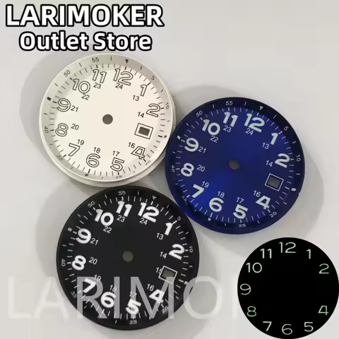 LARIMOKER 33mm White Black Bule dial Green Luminous fit MIYOTA 8215 821A ETA2824 ST2130 PT5000 movem