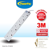 PowerPac Extension Socket, Extension Cord, Power Cord, Power Extension 5 way 3 meter. (PP3885N)