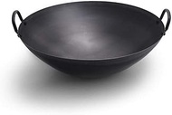 Wok Pan Earth Wok Fry Pan, with Two Handle Cast Iron Non-Stick Uncoated Black Suitable for Gas Stove Old-Fashioned Iron Pot Home Wok Frying Pan (Size : 50cm) () interesting