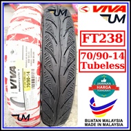 TAYAR VIVA TUBELESS FT238 BUNGA MAXXIS DIAMOND SCOOTER SKUTER TYRE TIRE RODA FT900 70 90 14 80 90 90
