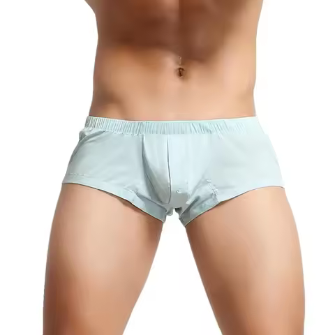 Daily Homewear Sleeping Pajamas for Men Casual Shorts Aro Pant Mid Rise U Convex Pouch Boxer Briefs 