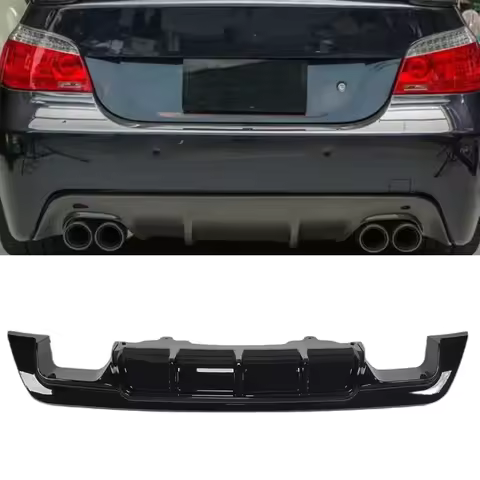 Car Rear Bumper Diffuser Quad Out Lip Guard Spoiler Boot Splitter For BMW 5 Series E60 E61 M Tech M 