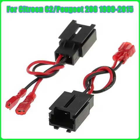 2pcs For Citroen C2/Peugeot 206 1999-2015 Audio Speaker Cable Adapter Plug Studio Wire Harness Conne