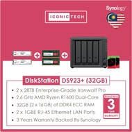 - x2 SSD Cache - Synology DS923+ 32G ram IRONWOLF/PRO NAS | Pre Configured Nas | On-Site Installatio