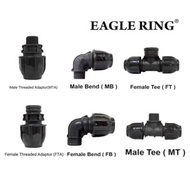 Poly Fitting MTA FTA Female Elbow Male Tee Poly Pipe Connector HDPE Sambungan Paip Air Accessories