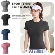Gym Top Sports Short-sleeved T-shirt Running Fitness Slim Gym Yoga Top Dri Fit Shirt for Woman