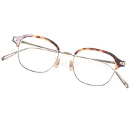【5積分】成色極佳 □ BJ CLASSIC COLLECTION S-732NT 鈦金大理石紋眉框眼鏡ブラウン金色 48□ 含18-148近視鏡 日本製造 男士