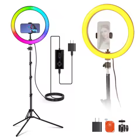 NEEWER RH12C 12" 24W High Power RGB LED Ring Light 24W Powerful RGB Ring Light Kit Professional RGBC