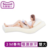 【sonmil乳膠床墊】95%高純度天然乳膠床墊 10cm 雙人加大床墊6尺 3M吸濕排汗 無拼貼黏合