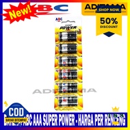 BATERAI ABC BIRU AAA A3| ABC BATTERY BIRU AAA PER RENCENG ISI 12PCS