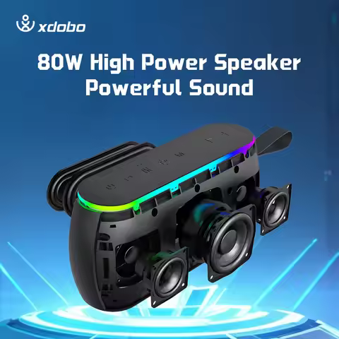 XDOBO X8PlusII Outdoor Soundbar 80W Heavy Bass EQ RGB Effects Home Theater TV Camping Riding Party C