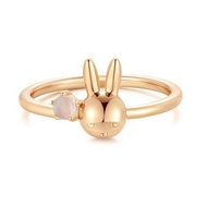 【Pinkoi x miffy】LOVE BY THE MOON 月亮石純銀戒指 金/銀