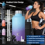 1.9L Gradient Color Portable Water Bottle,Big Thermos for Lady/Men,Sports Water Bottle For Adults/Wo