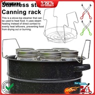 [YW]☃Canning Jar Rack Stainless Steel Canning Jar Lifter Tongs Steamer Rack for Stove Top Heating Re