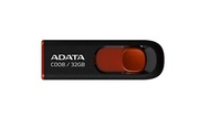 ADATA C008 32GB USB 2.0 Retractable Capless Flash Drive, Black/Red (AC008-32G-RKD)