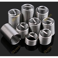 Set of 10pcs HeliCoil 1/4-20 UNC Stainless Steel 304 - 1D long - inch system - Anti-thread roll