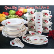 42PC 100% QUALITY MELAMINE VINTAGE JUNE ROSE DINNER SET FOR 6 SE42168
