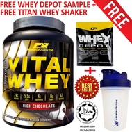 Vital Whey Halal 2kg/4.41lbs Whey Isolate With 24g Protein 67 Servings - Fast Muscle Recovery (Choco