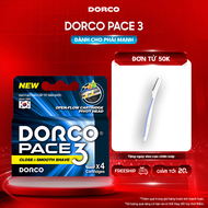DORCO PACE 3 – Dao Cạo Râu Hàn Quốc 3 Lưỡi - Hộp 4 Đầu Cạo
