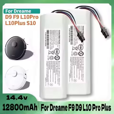 14.4V 12800mAh Li-Ion Replacement Battery for Dreame D9 F9 L10, D9 Pro, D9 MAX, D10 Plus, D10s, L10s