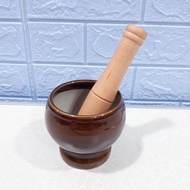 KAYU Mortar Pestle/Mortar Mortar Pestle/Guacamole salsa maker/Mortar chili/Wooden Mortar/Fork POT/