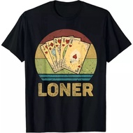 Loner Vintage Funny Euchre Card Game 100% Cotton T-Shirt Man
