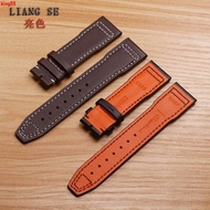 Bright Color Genuine Leather Watch Strap Suitable for IWC IWC Pilot Series Chronograph Mark 18 17 Me