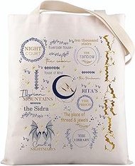 VAMSII ACOTAR Velaris Gift Velaris Book Lover Tote Bag Night Court Velaris City of Starlight Bookish