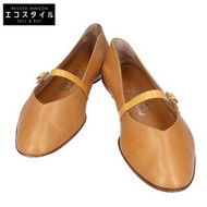 二手 Salvatore Ferragamo Mary Jane Audrey 平底鞋，尺寸 6 1/2。