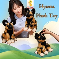 PLUS✨NEW✨African Hyena Plush Cool Spotted Wild Dog Stuffed Doll Realistic Sitting African Wild Dog P