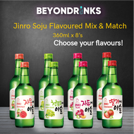 Jinro Flavoured Soju Set | Mix &amp; Match | 360ml x 8's (Authentic Korean Soju Ready stocked in Singapore)